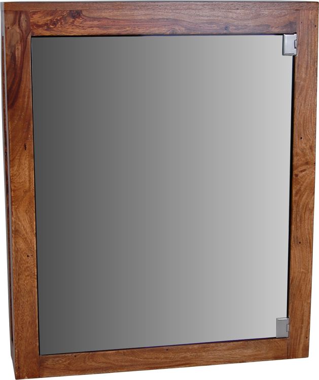 Bad Spiegelschrank mit zwei B&ouml;den - India M&ouml;bel Massivholz Sheesham modern Indien Indische