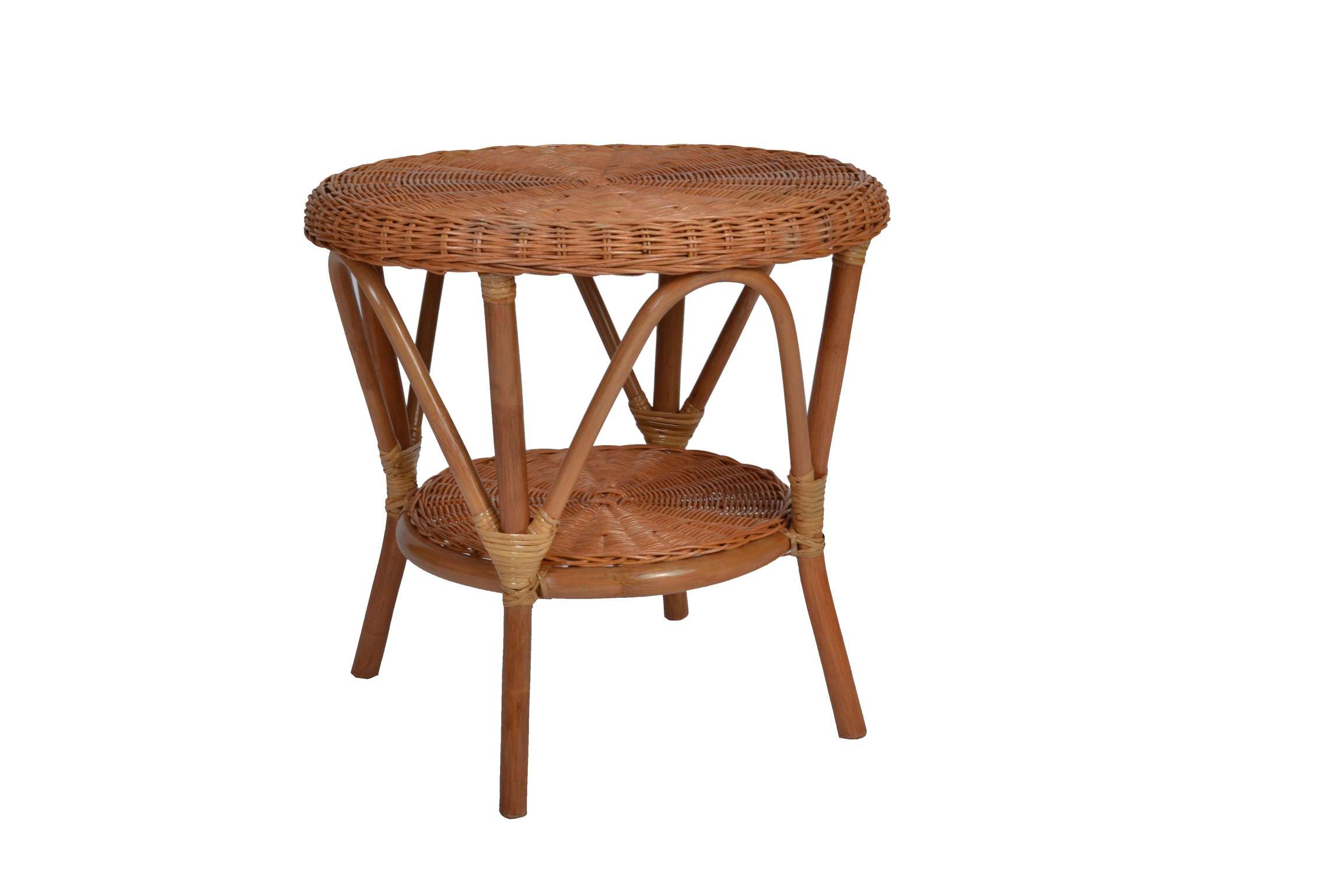 Rattan Couchtisch 'Kerang' rund - Massivholz-M&ouml;bel Rattan modern