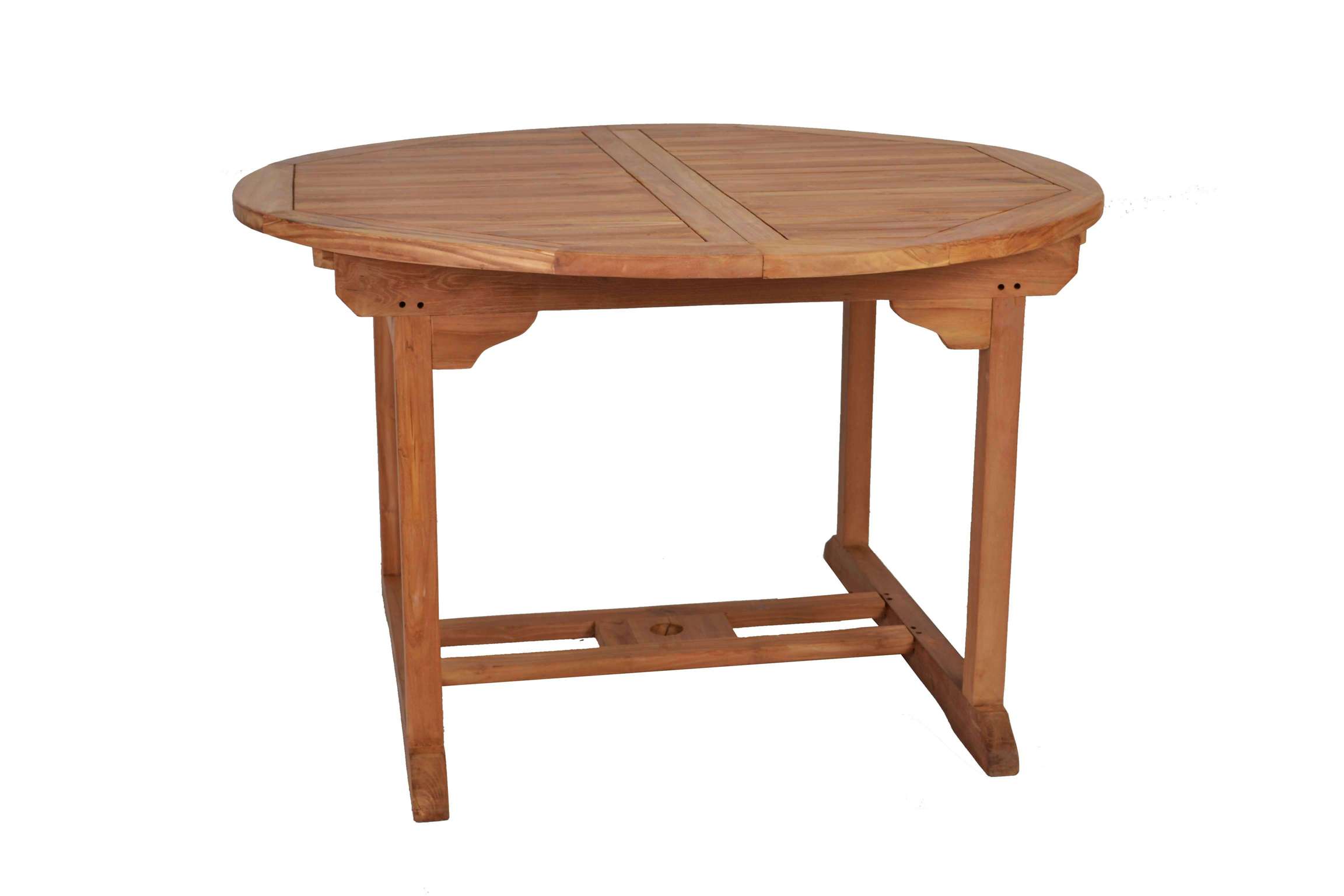 Teak Esstisch 120x120cm - rund/oval, ausziehbar - Massivholz-M&ouml;bel Massivholz Teak modern
