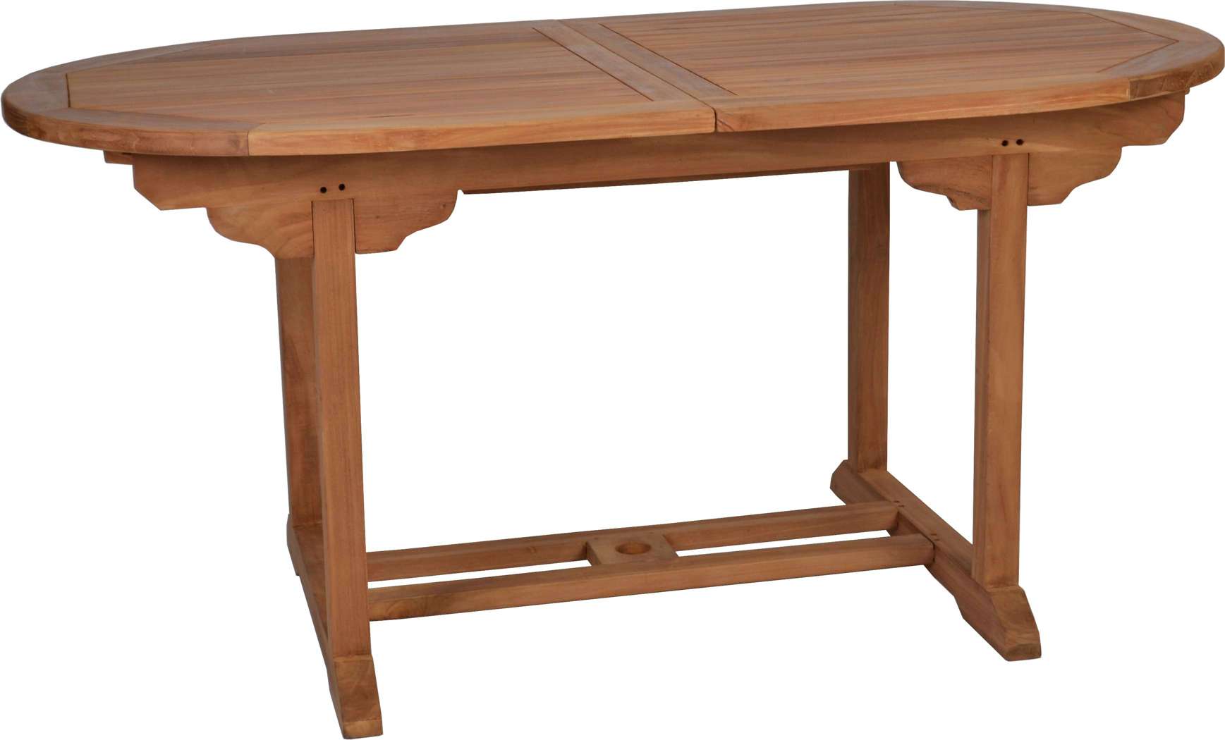 Teak Esstisch 160x90cm - oval, ausziehbar - Massivholz-M&ouml;bel Massivholz Teak modern