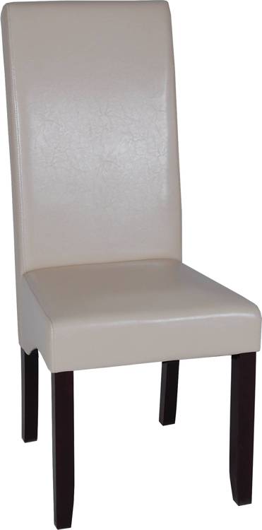 Lederstuhl beige - Massivholz-M&ouml;bel Textilleder modern