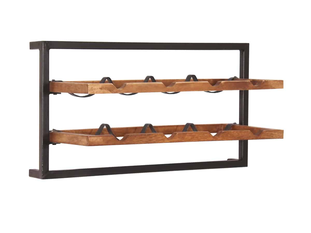 MiaMöbel Weinregal 'Madras' Massivholz, Metall Mango Modern Indien Indisch