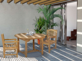 MiaMöbel Banana Chair Gartenstuhl Teak Massivholz - Moderner Designklassiker In Honig Geölt