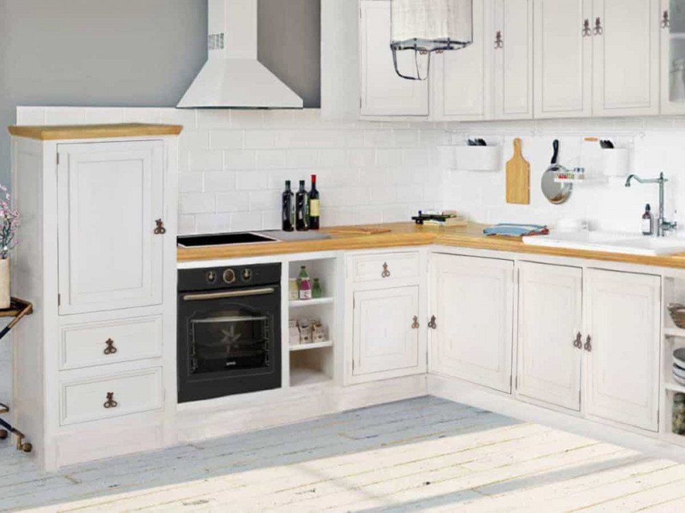 Küchenmodul Mexico Möbel Landhaus Pinie Weiß