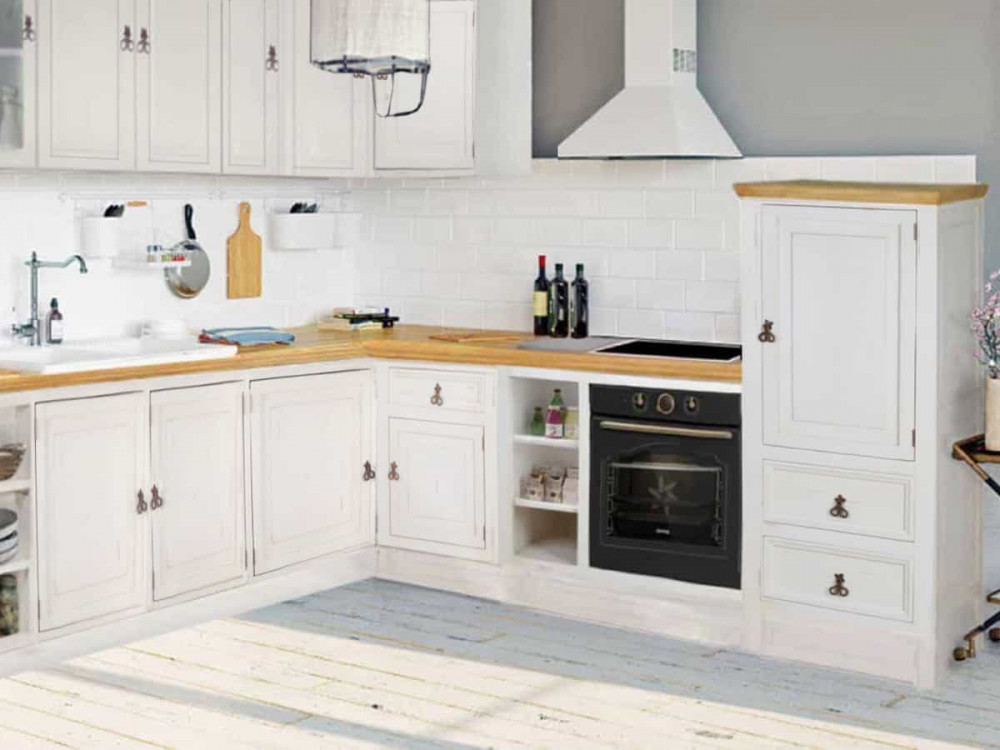 Küchenmodul Mexico Möbel Landhaus Pinie Weiß