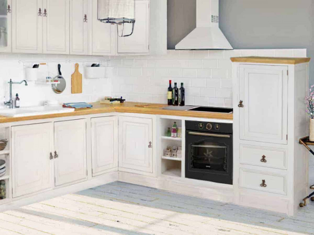 Küchenmodul Mexico Möbel Landhaus Pinie Weiß