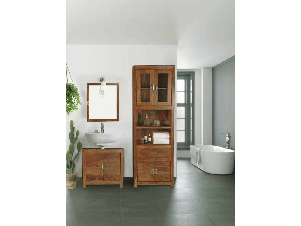 Spiegelschrank Bhatang Modern Teak Braun