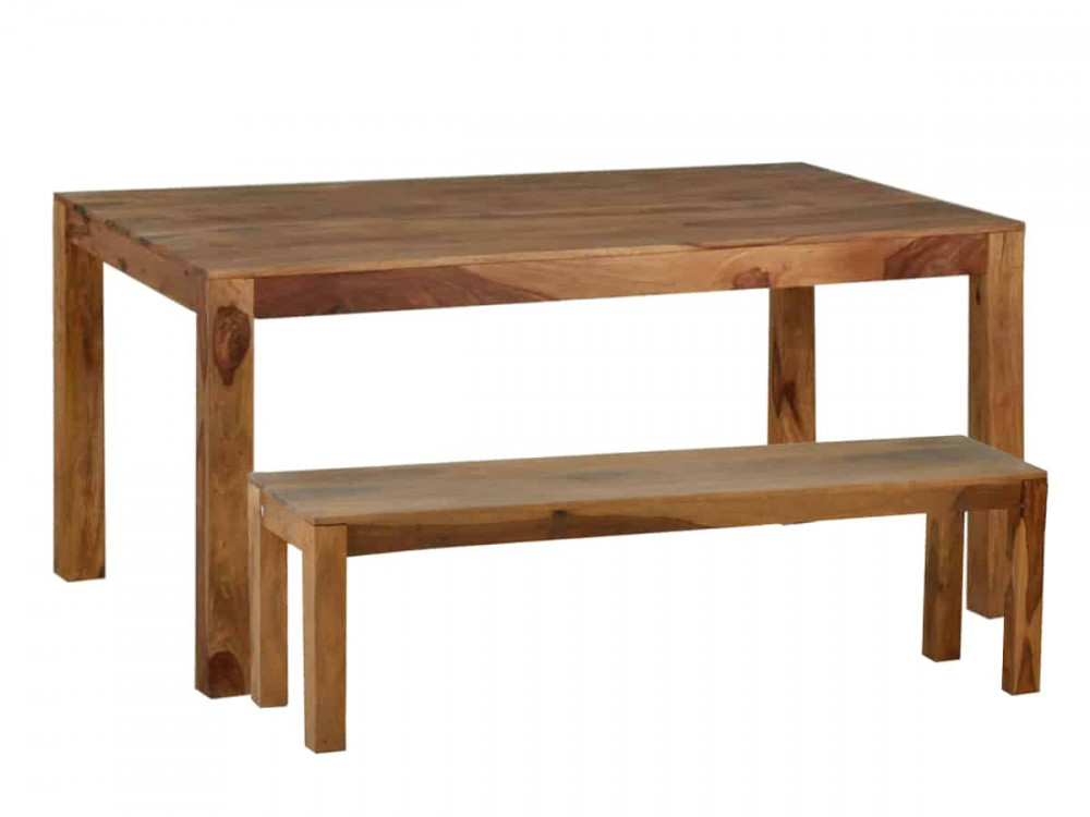 Bank Lendra Modern Massivholz Teak Hellbraun