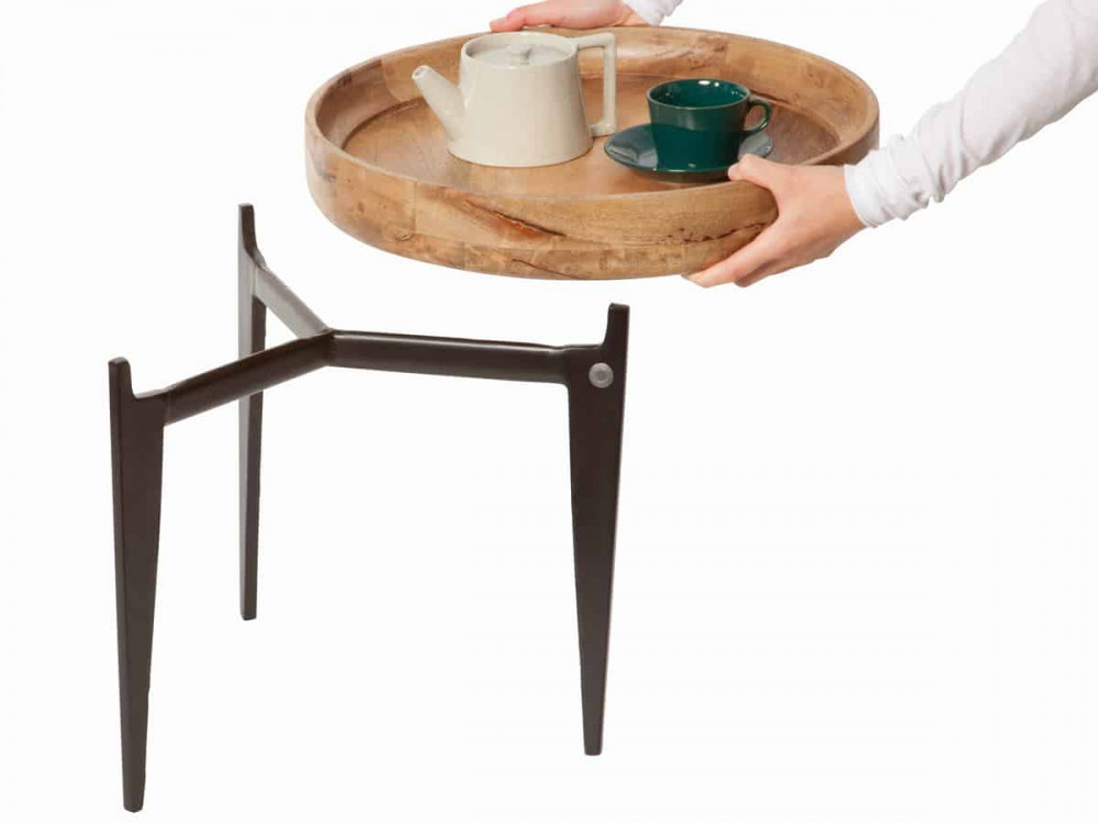 Beistelltisch Tom Tailor Modern Massivholz Metall Mango Braun