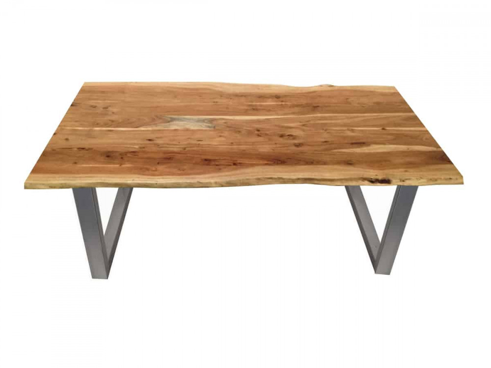 Esstisch Vanaja Modern Massivholz Metall Akazie Braun