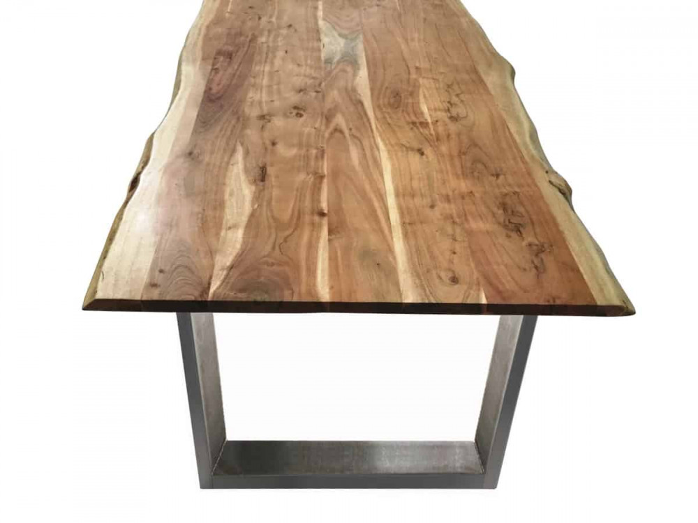 Esstisch Vanaja Modern Massivholz Metall Akazie Braun