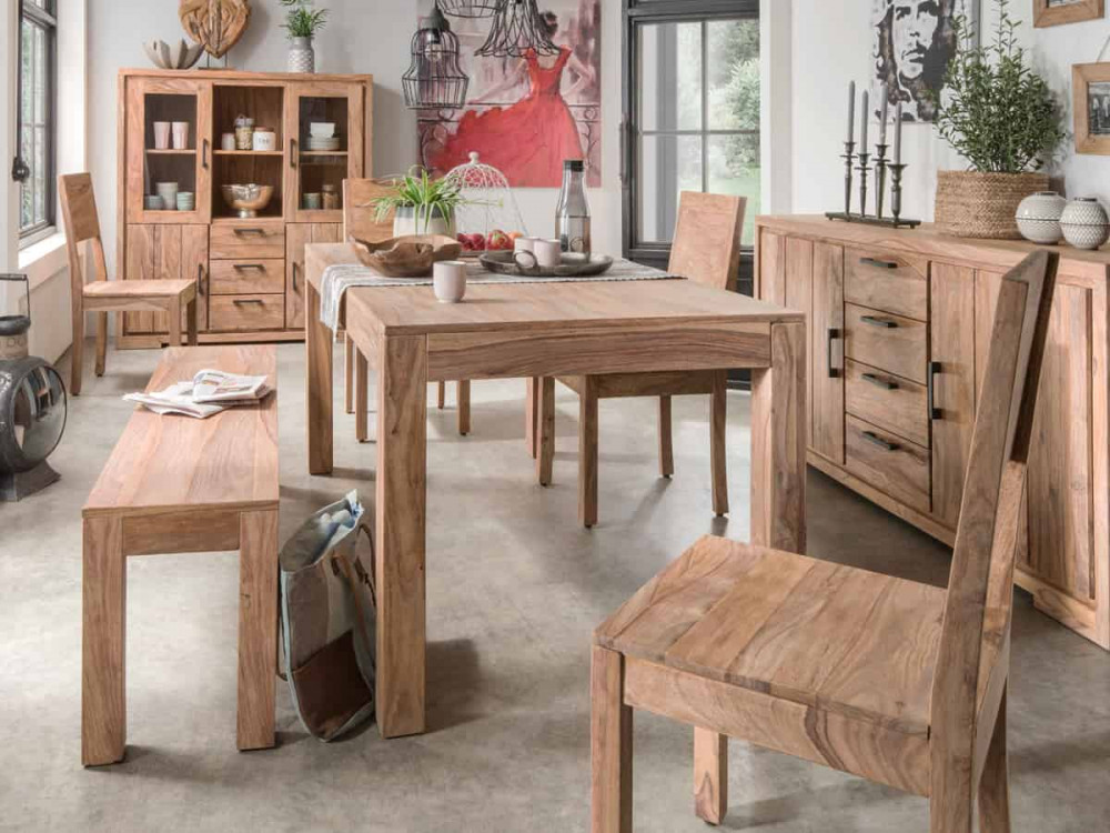 Esszimmerstuhl Ventura Modern Massivholz Sheesham Braun