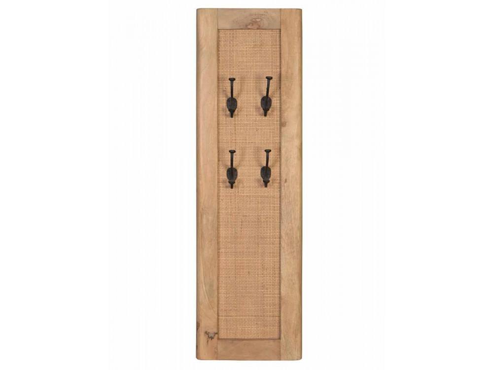 Garderobenhaken  Modern Massivholz Metall Rattan Mango Hellbraun