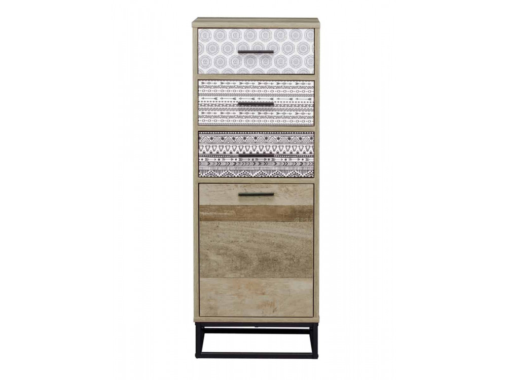 Highboard Benton Modern MDF Metall Braun