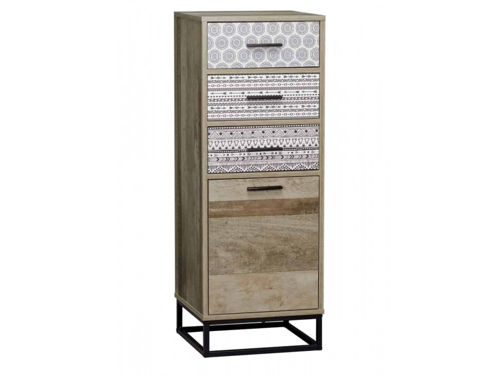 Highboard Benton Modern MDF Metall Braun