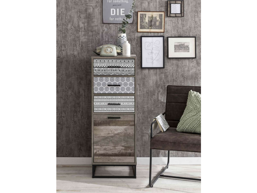 Highboard Benton Modern MDF Metall Braun