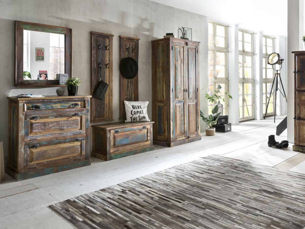 Highboard  Shabby Chic Massivholz Recycletes Holz Braun