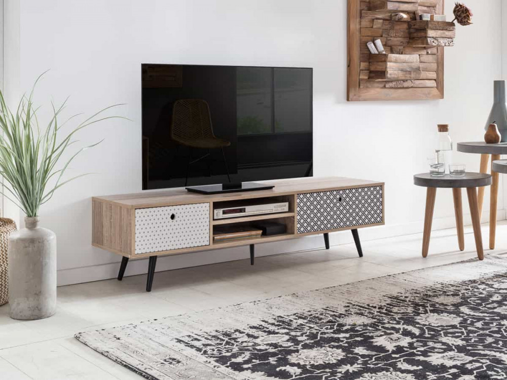 Lowboard Benton Modern MDF Metall Braun