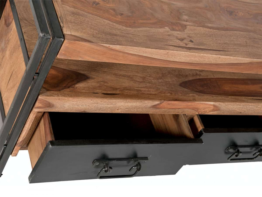 Lowboard Madras Modern Massivholz Metall Akazie Braun