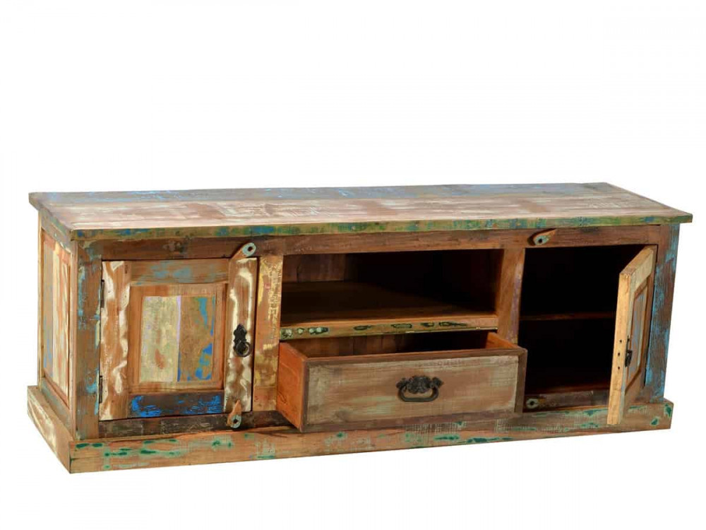 Lowboard  Shabby Chic Massivholz Recycletes Holz Braun