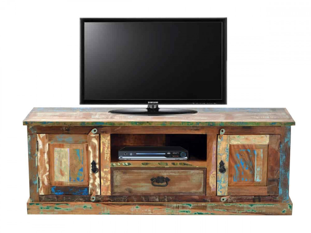 Lowboard  Shabby Chic Massivholz Recycletes Holz Braun