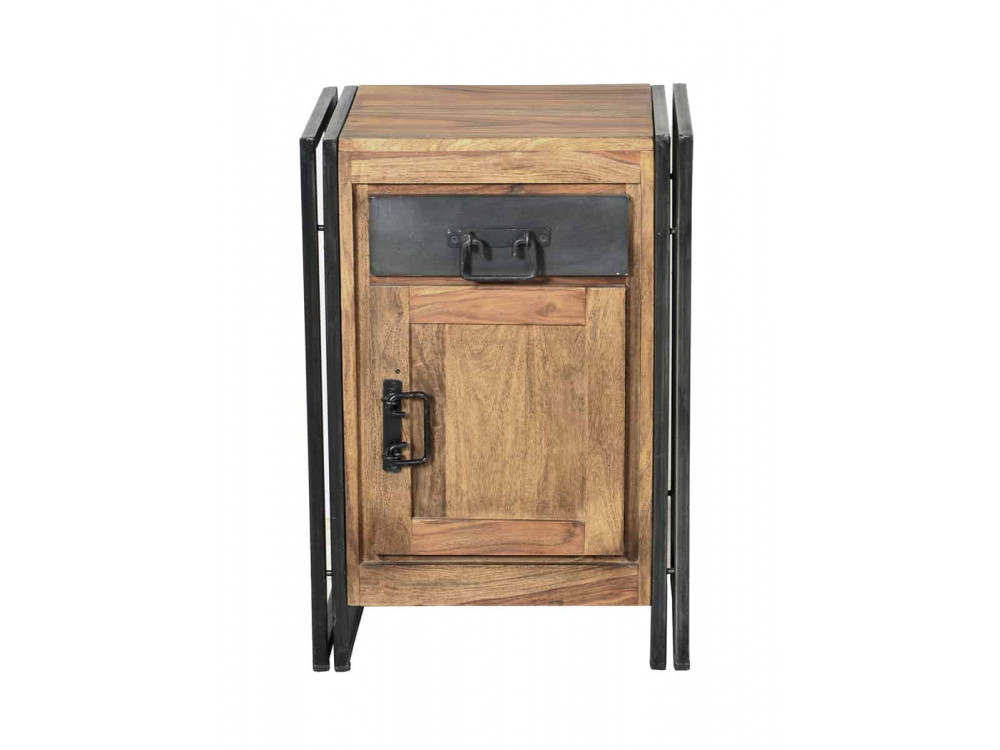 Nachttisch Madras Modern Massivholz Metall Akazie Braun