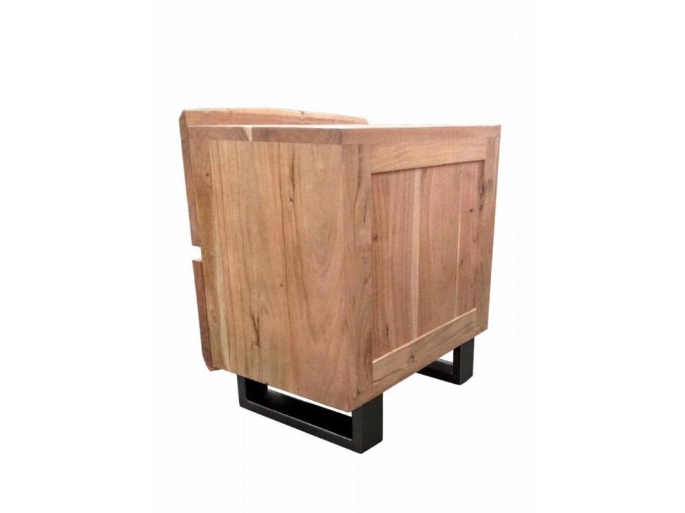 Nachttisch  Modern Massivholz Metall Akazie Akazie natur