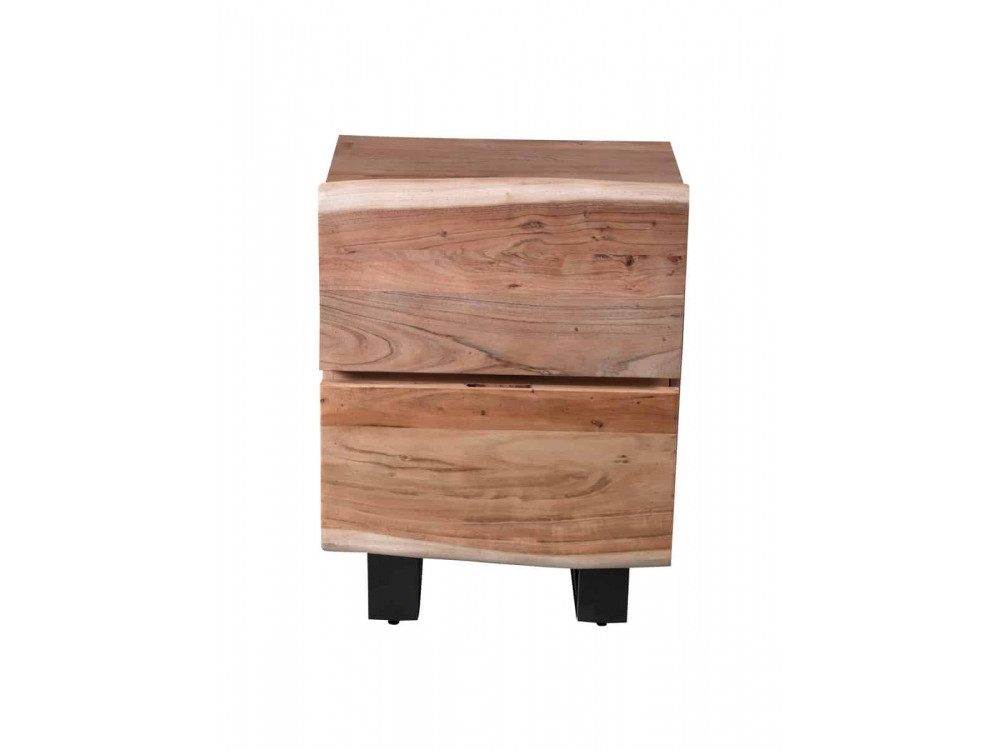 Nachttisch  Modern Massivholz Metall Akazie Akazie natur