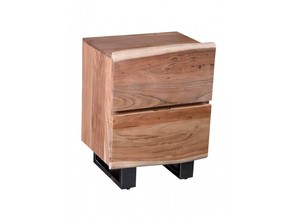 Nachttisch  Modern Massivholz Metall Akazie Akazie natur
