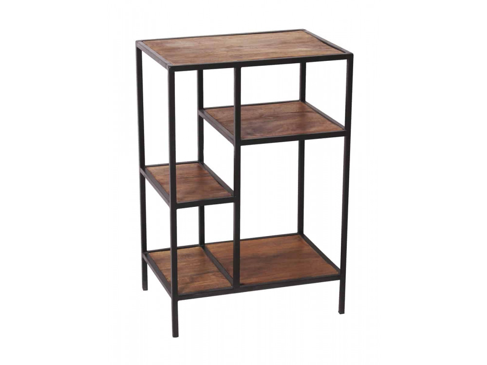 Regal Madras Modern Massivholz Metall Mango Braun