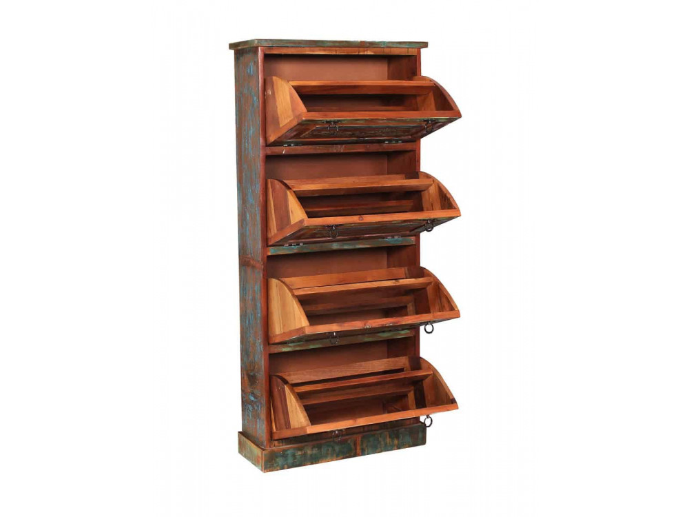 Schuhschrank Seaside Shabby Chic Recycletes Holz Braun