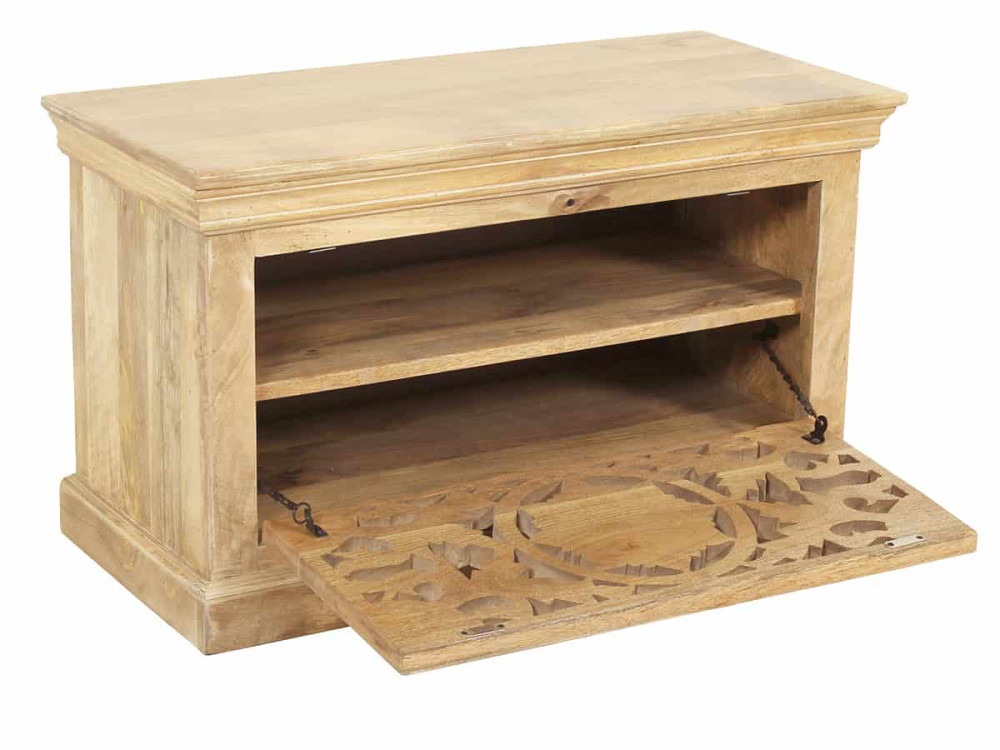 Schuhschrank Varanasi Modern Massivholz Mango Natur