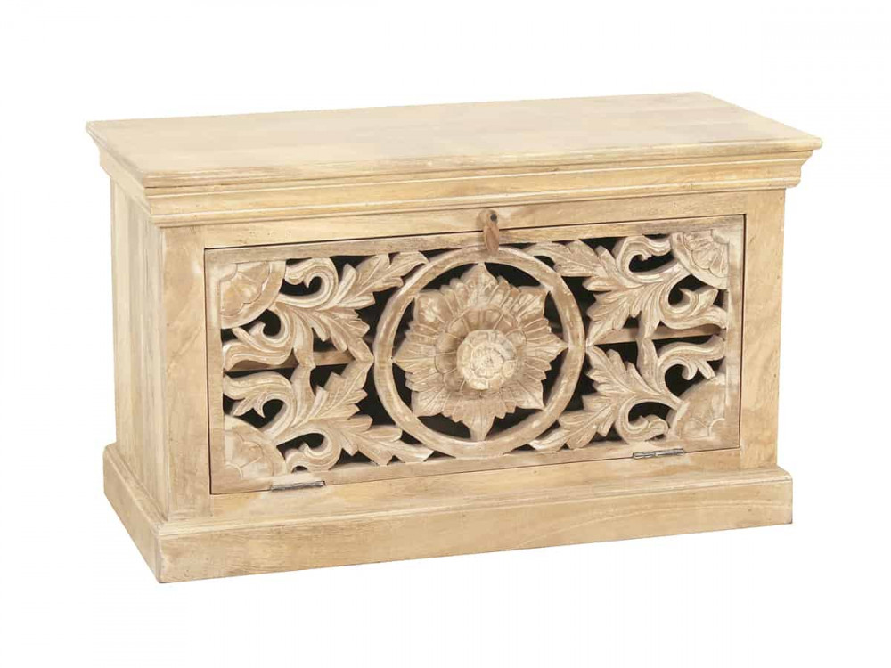 Schuhschrank Varanasi Modern Massivholz Mango Natur