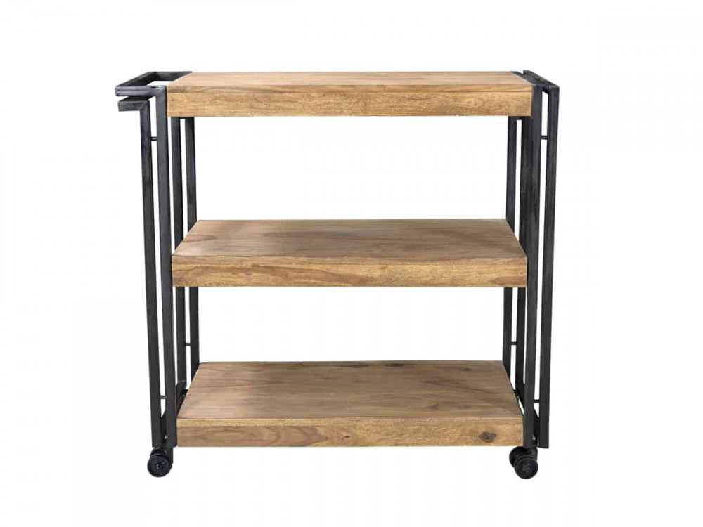 Servierwagen Madras Modern Massivholz Metall Akazie Braun
