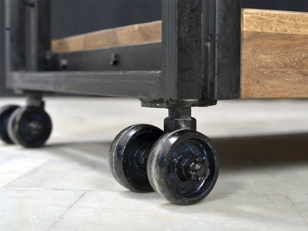 Servierwagen Madras Modern Massivholz Metall Akazie Braun