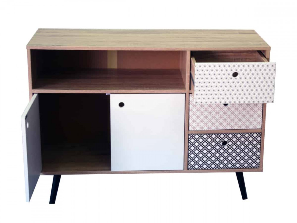 Sideboard Benton Modern MDF Metall Braun
