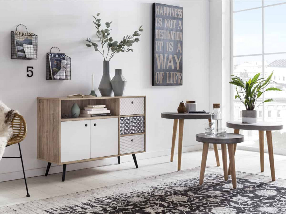 Sideboard Benton Modern MDF Metall Braun
