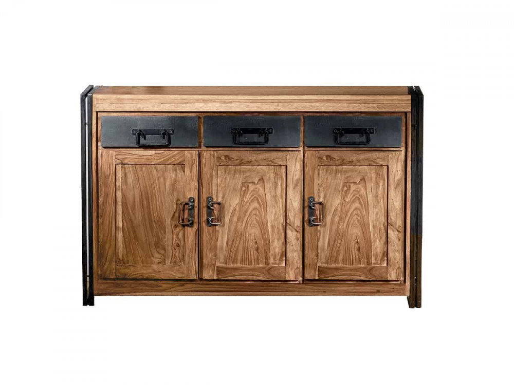 Sideboard Madras Modern Massivholz Metall Akazie Braun