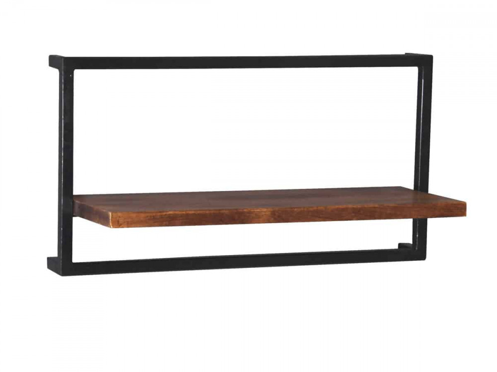 Wandregal Madras Modern Massivholz Metall Akazie Braun