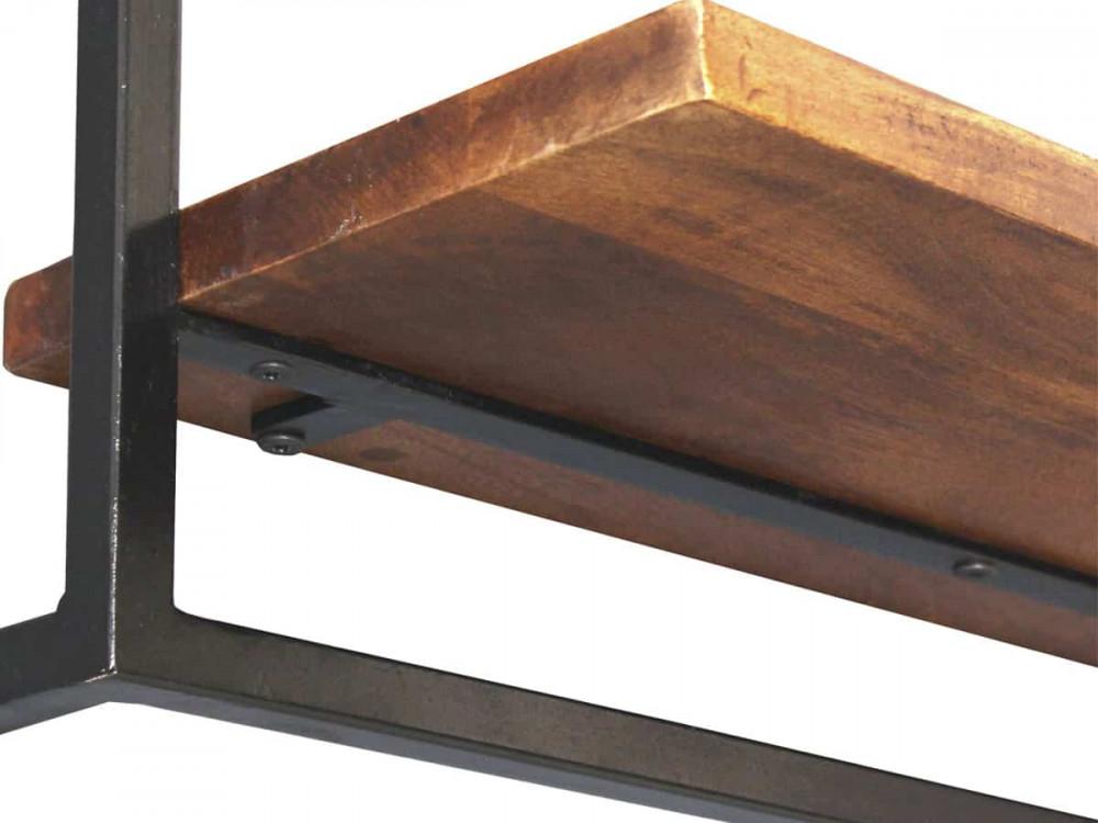 Wandregal Madras Modern Massivholz Metall Akazie Braun