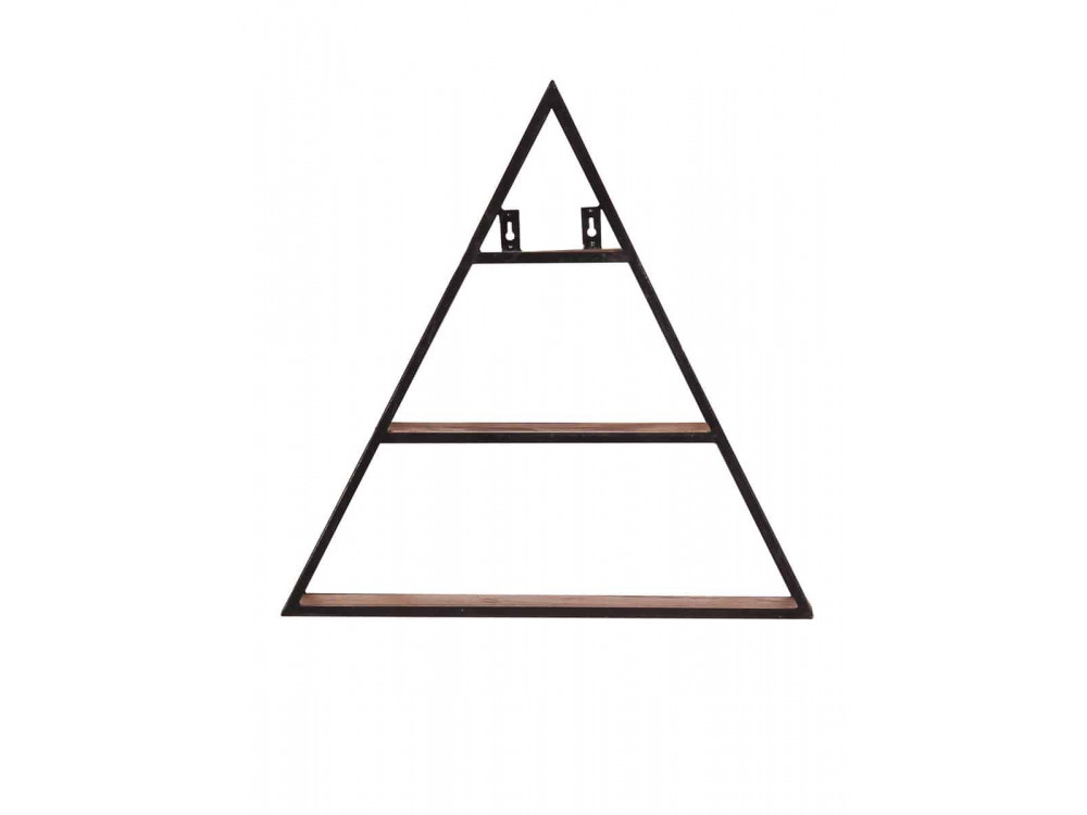 Wandregal Madras Modern Massivholz Metall Mango Braun