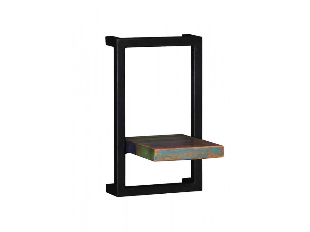 Wandregal  Shabby Chic Massivholz Metall Recycletes Holz Braun