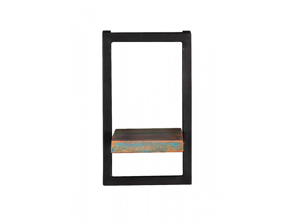 Wandregal  Shabby Chic Massivholz Metall Recycletes Holz Braun