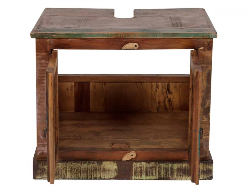 Waschbeckenunterschrank  Shabby Chic Massivholz Recycletes Holz Braun