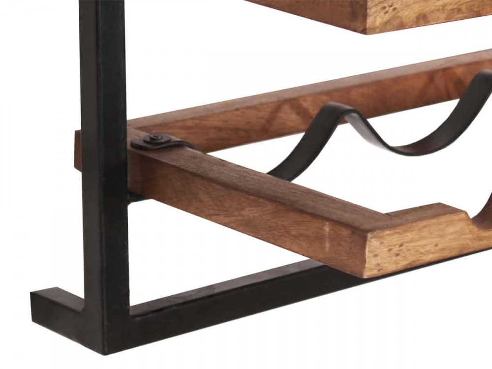 Weinregal Madras Modern Massivholz Metall Mango Braun