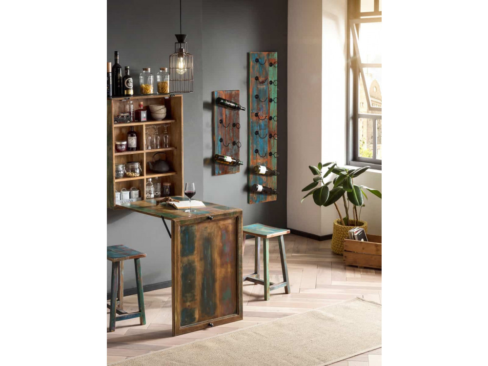 Weinregal Seaside Shabby Chic Recycletes Holz Braun