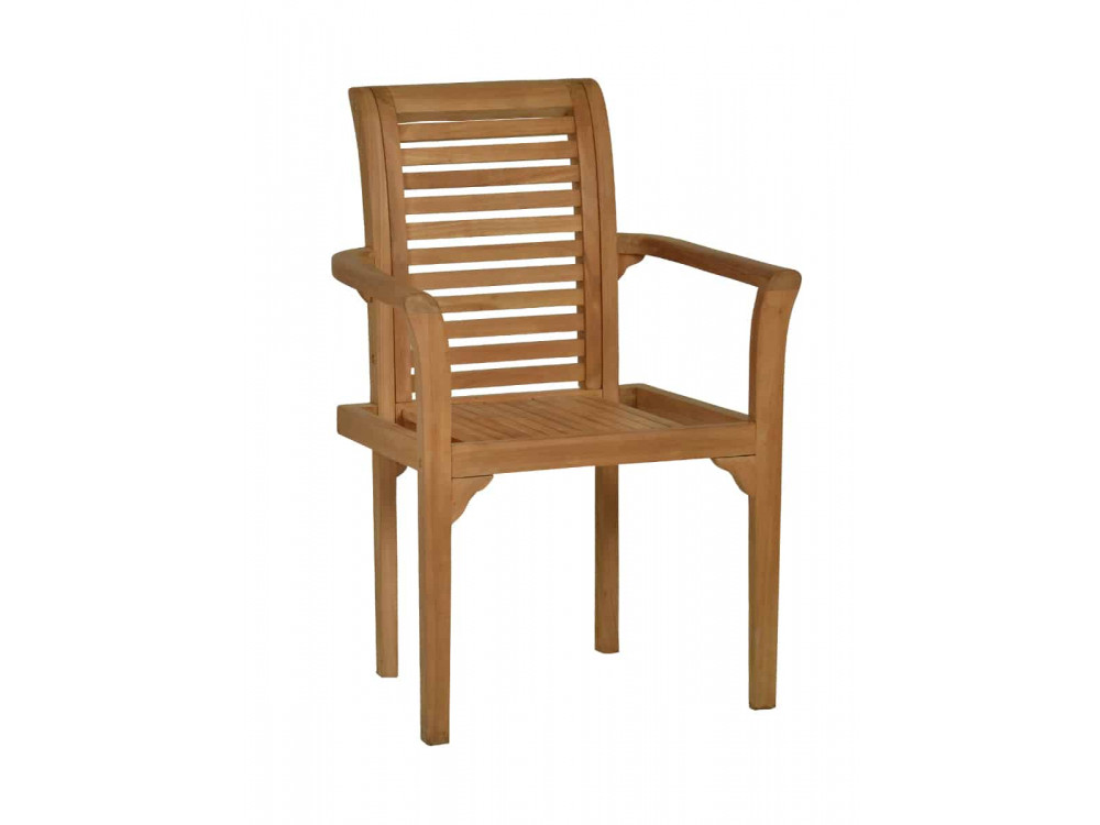 Gartenstuhl  Gartenmöbel Outdoor Modern Massivholz Teak Honig