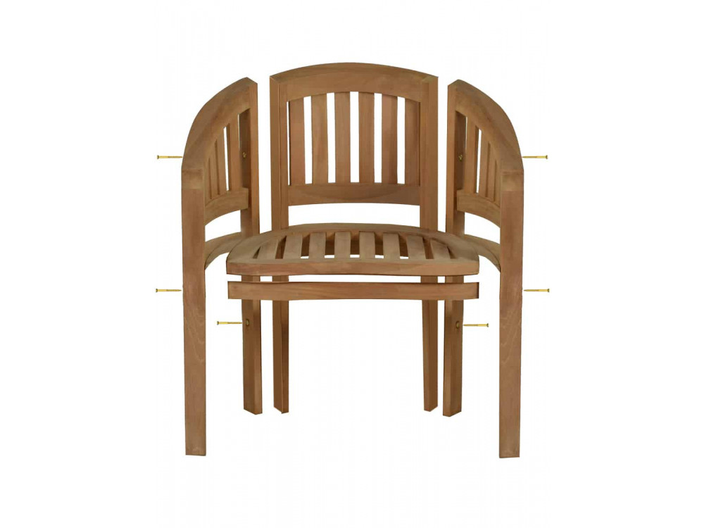 Gartenstuhl  Gartenmöbel Outdoor Modern Massivholz Teak Honig