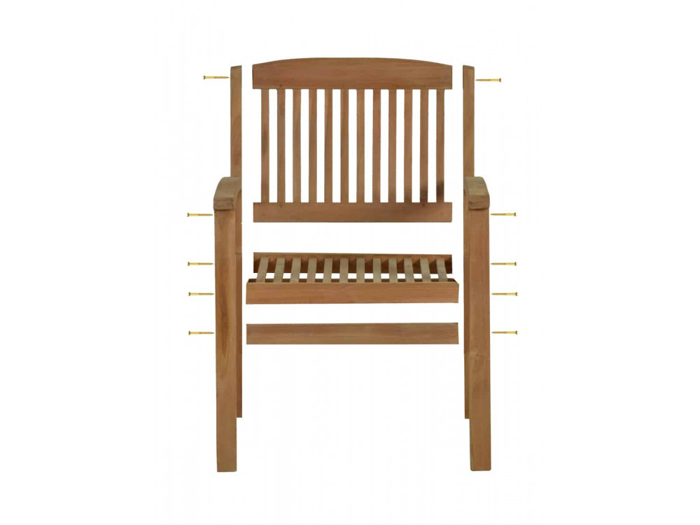 Gartenstuhl  Gartenmöbel Outdoor Modern Teak Honig