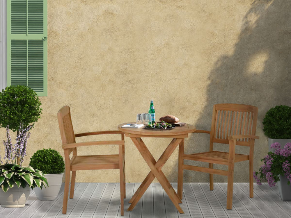 Gartenstuhl  Gartenmöbel Outdoor Modern Teak Honig